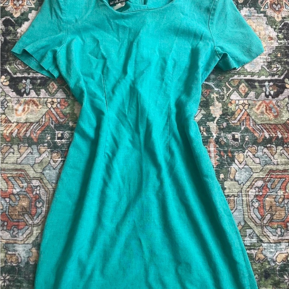 My Michelle Turquoise Midi Dress